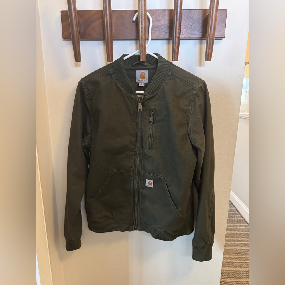 Carhartt Crawford Bomber Jacket, size S, dark olive green